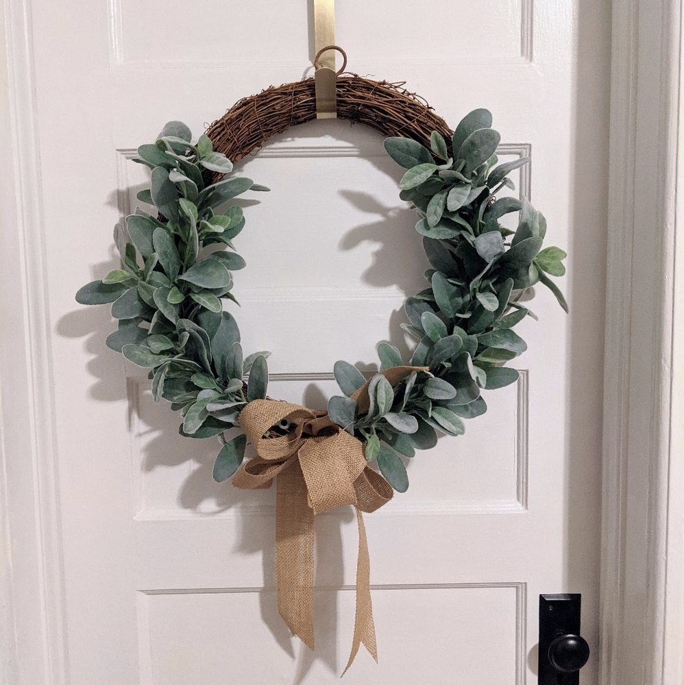 Realtouch Lambs ear Farmhouse Wreath